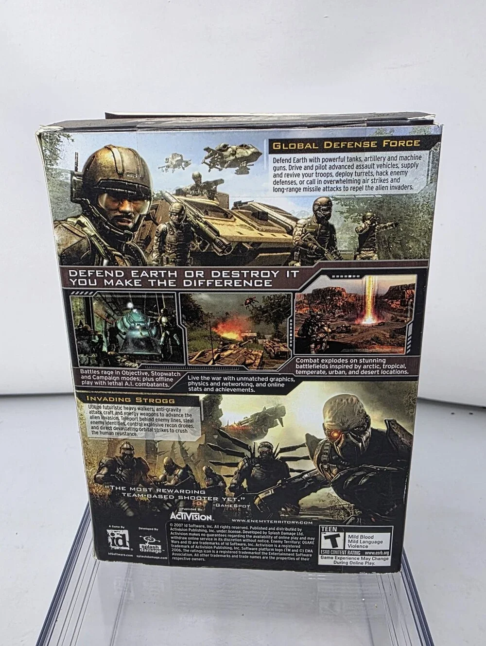Enemy Territory Quake Wars PC Game Jewel CaseManual Cardboard Slipcover CIB